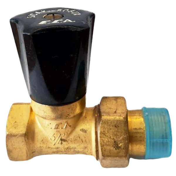ECA 3/4" Düz Radyatör Vanası - Döküm Radyatör için